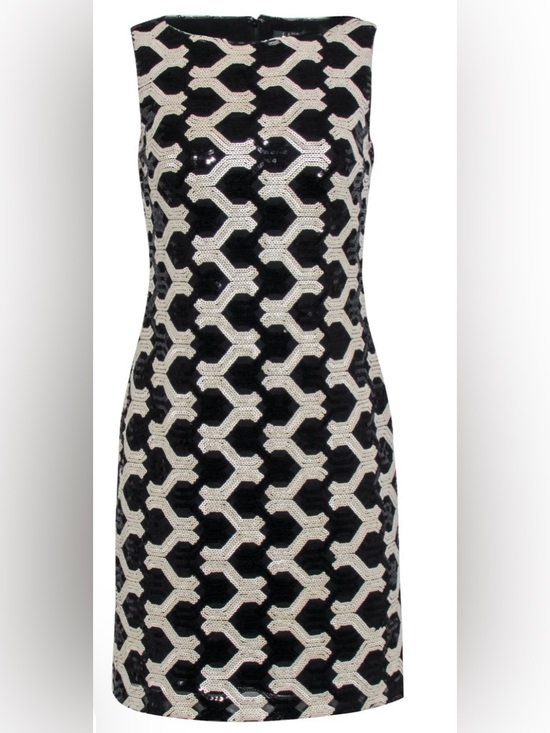 Ralph Lauren Dresses & Skirts - Ralph Lauren Black and White Strapless Geometric Sequin Dress